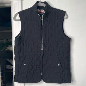 Lands End Women’s Quilted Vest Black Zippered